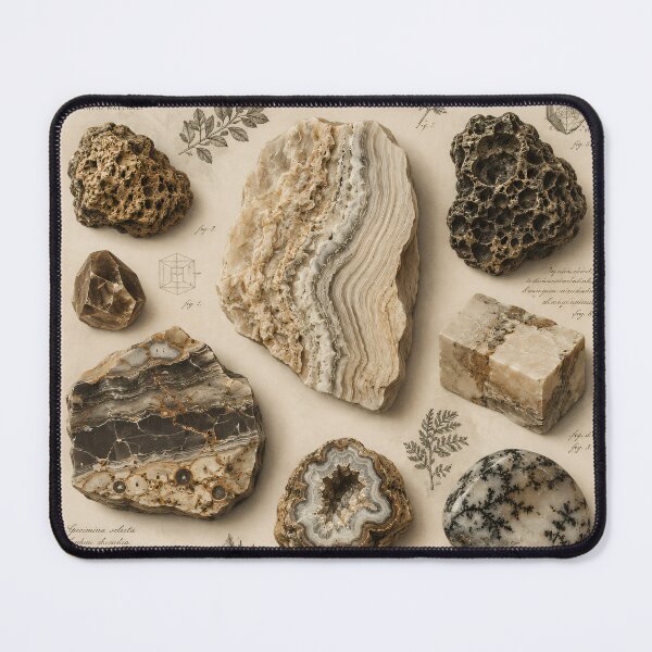 Item preview, Vintage Mineral & Geode Specimen Chart | Antique Naturalist Wall Art Print No.12 | Dark Academia Cabinet of Curiosities Poster designed and sold by SoftSpaceDesign.
