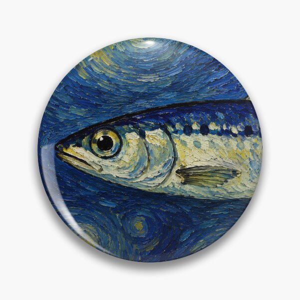 Item preview, Colorful Sardine in Van Gogh Inspired Style | Artistic Ocean Fish Painting designed and sold by infinitearte.