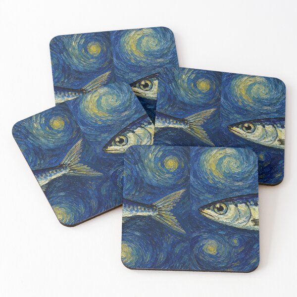 Item preview, Colorful Sardine in Van Gogh Inspired Style | Artistic Ocean Fish Painting designed and sold by infinitearte.