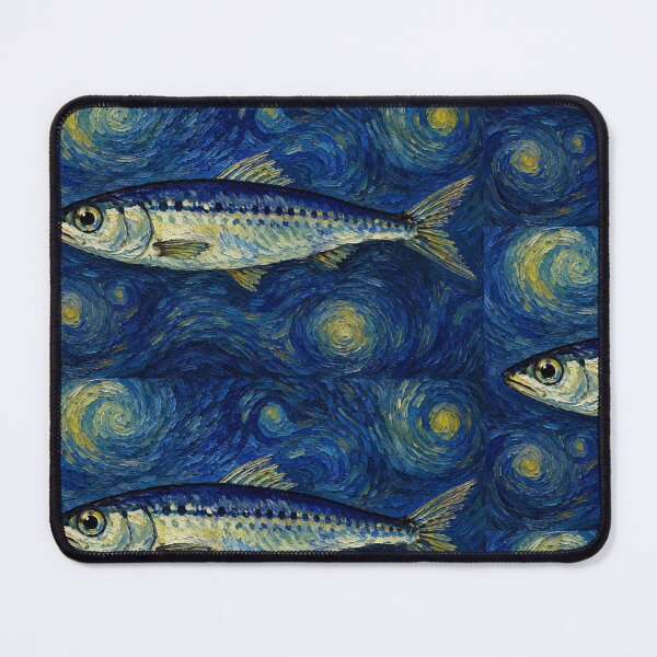 Item preview, Colorful Sardine in Van Gogh Inspired Style | Artistic Ocean Fish Painting designed and sold by infinitearte.