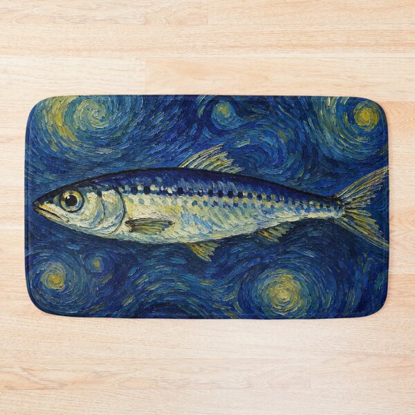 Item preview, Colorful Sardine in Van Gogh Inspired Style | Artistic Ocean Fish Painting designed and sold by infinitearte.