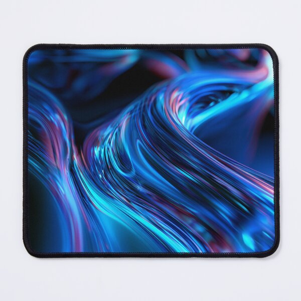 Item preview, Neon blue fluid metallic texture with dynamic light curves designed and sold by ingapv.