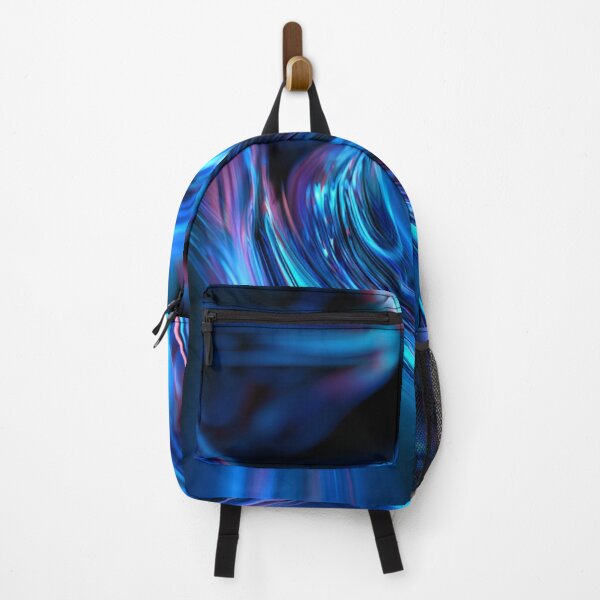 Item preview, Neon blue fluid metallic texture with dynamic light curves designed and sold by ingapv.
