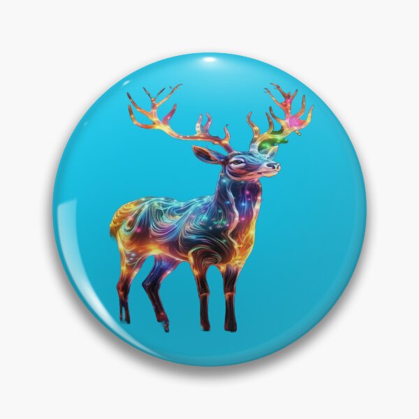 Item preview, The Luminous Messenger of the Starry Forest, Rainbow Luminous Deer - Cosmic Neon Art with Sparkling Antlers and Magic Particles designed and sold by RAYBIL.