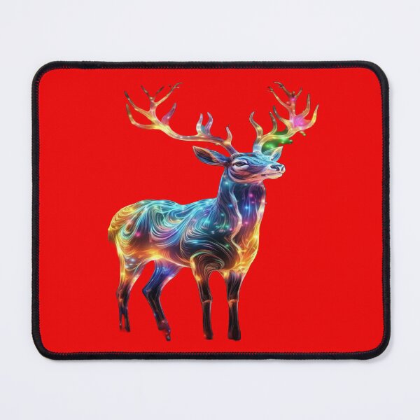 Item preview, The Luminous Messenger of the Starry Forest, Rainbow Luminous Deer - Cosmic Neon Art with Sparkling Antlers and Magic Particles designed and sold by RAYBIL.