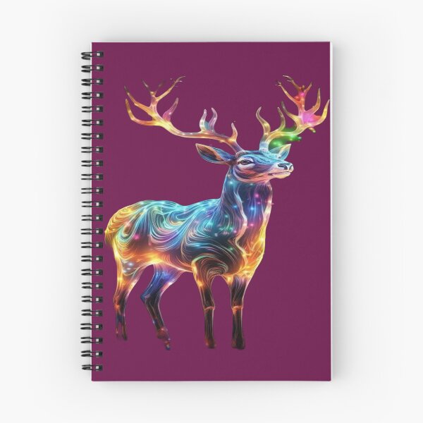 Item preview, The Luminous Messenger of the Starry Forest, Rainbow Luminous Deer - Cosmic Neon Art with Sparkling Antlers and Magic Particles designed and sold by RAYBIL.