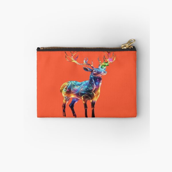 Item preview, The Luminous Messenger of the Starry Forest, Rainbow Luminous Deer - Cosmic Neon Art with Sparkling Antlers and Magic Particles designed and sold by RAYBIL.