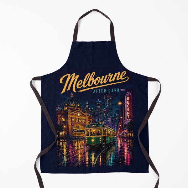 Item preview, Melbourne Tram by Night Neon Vintage | Retro Melbourne Australia Travel Poster | Historic City Tram designed and sold by Globalcitytees.