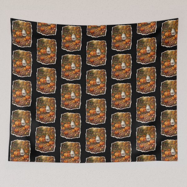 Item preview, Cozy Autumn Ghost In Pumpkin Patch designed and sold by Roy & Tiffany.