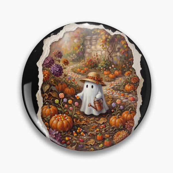 Item preview, Whimsical Ghost Gardening In Autumn Patch designed and sold by Tiffany Roy.