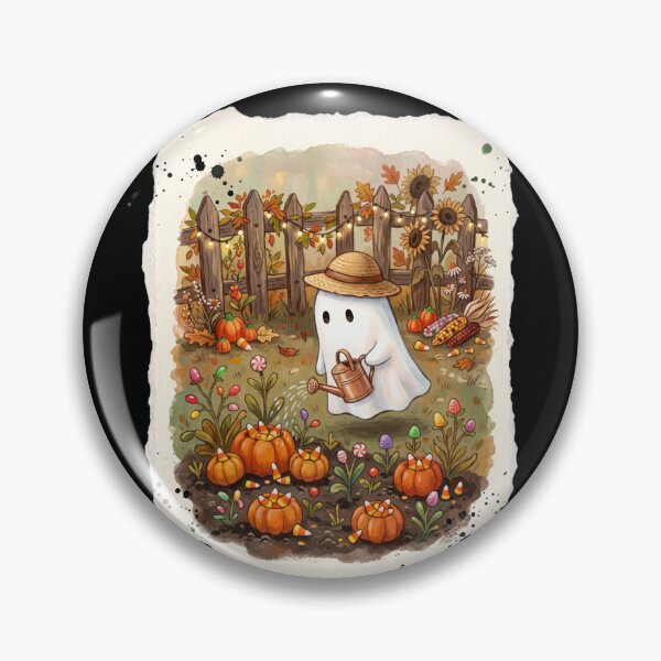 Item preview, Watercolor Cute Ghost In Pumpkin Garden designed and sold by Roy & Tiffany.