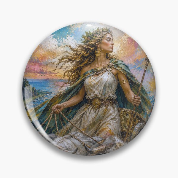 Item preview, Norse Goddess Gefion painting designed and sold by GalleryKauffeld.