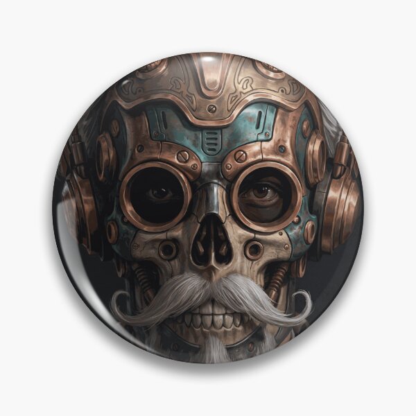 Item preview, Steampunk Skull Gentleman with Copper Goggles Antlers and Victorian Mustache designed and sold by BeltranArnal.