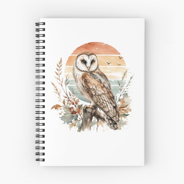 Item preview, Retro Watercolor Barn Owl Autumn Nature Vintage Wildlife designed and sold by Moizento.