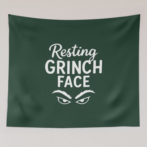 Item preview, Resting Grinch Face – Festive Holiday Art designed and sold by Tklezardesigns.