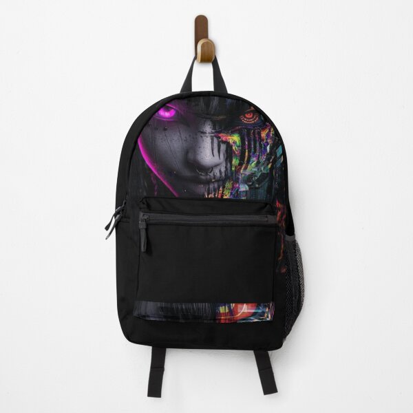 Item preview, Dark Synthwave Cyber Girl - Neon Glitch designed and sold by Xyshope.