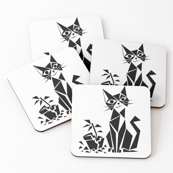 Item preview, Geometric Black Cat and Broken Plant designed and sold by matybrak.