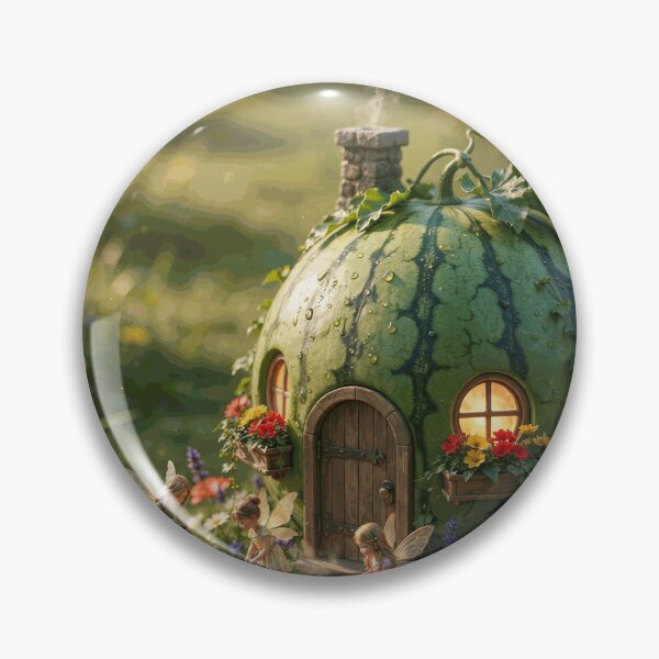 Item preview, Magical Watermelon Fairy Cottage in a Colorful Enchanted Flower Garden designed and sold by BeltranArnal.