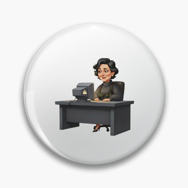 Item preview, Badass Post Apo Grandma Computer Hacker Illustration designed and sold by vk09.