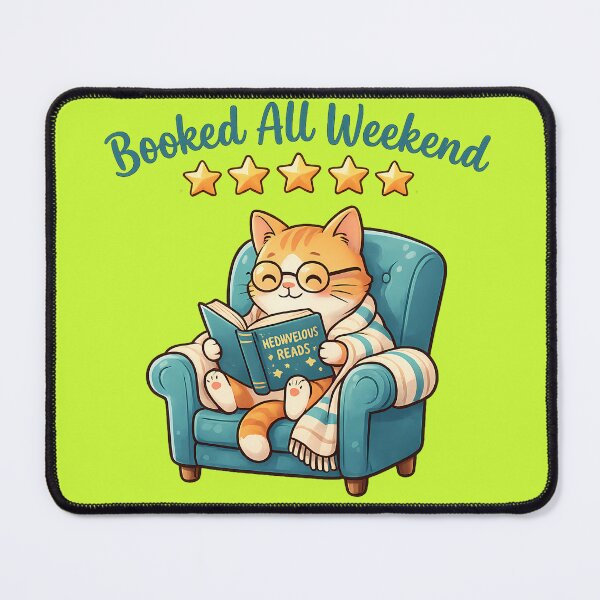 Item preview, Booked All Weekend Cute Reading Cat 5 Star Review Book Lover Gift designed and sold by SamiOmar94.