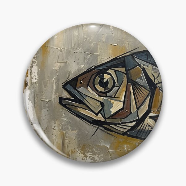 Item preview, Cubist Sardine Canvas - Abstract Analytical Fish Art designed and sold by infinitearte.