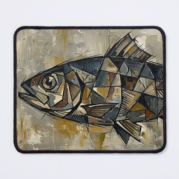 Item preview, Cubist Sardine Canvas - Abstract Analytical Fish Art designed and sold by infinitearte.