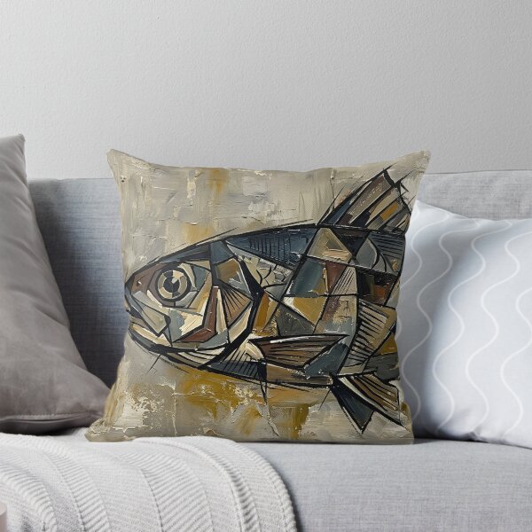 Item preview, Cubist Sardine Canvas - Abstract Analytical Fish Art designed and sold by infinitearte.