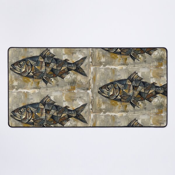 Item preview, Cubist Sardine Canvas - Abstract Analytical Fish Art designed and sold by infinitearte.