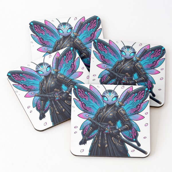 Item preview, Cyberpunk Samurai Butterfly Neon Warrior designed and sold by WearTheVibe Store.
