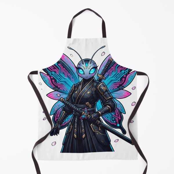 Item preview, Cyberpunk Samurai Butterfly Neon Warrior designed and sold by WearTheVibe Store.