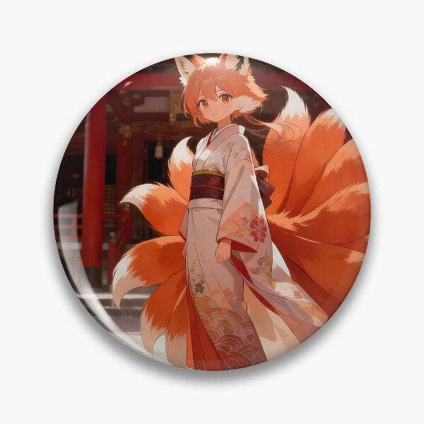 Item preview, Beautiful Nine Tailed Kitsune Anime Girl Shrine Kimono designed and sold by Myanimegirlshop.