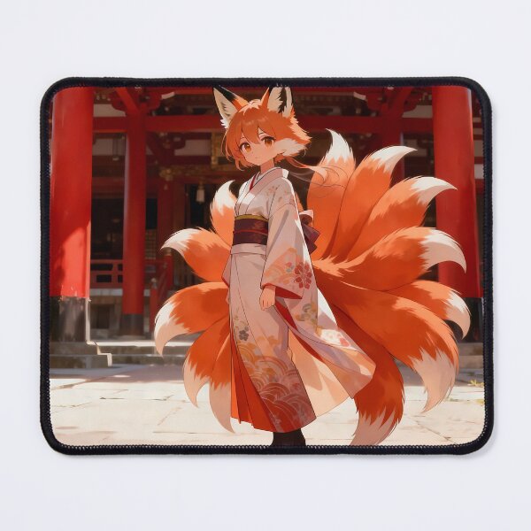 Item preview, Beautiful Nine Tailed Kitsune Anime Girl Shrine Kimono designed and sold by Myanimegirlshop.