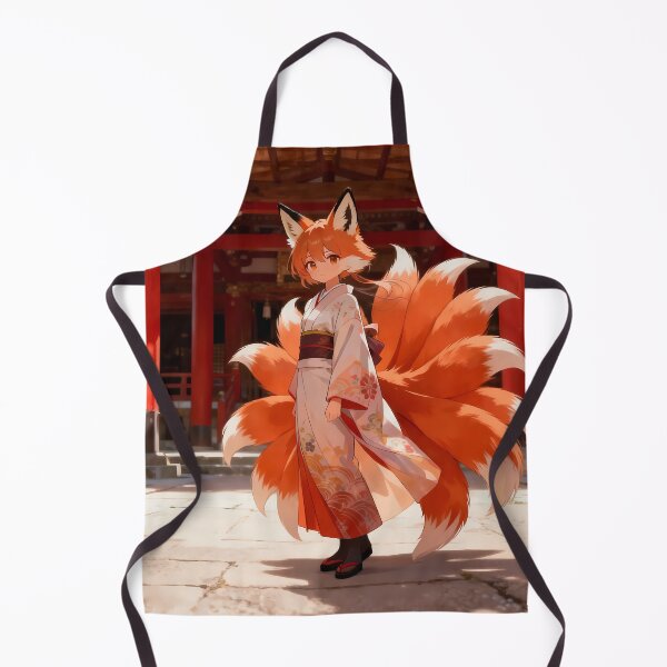 Item preview, Beautiful Nine Tailed Kitsune Anime Girl Shrine Kimono designed and sold by Myanimegirlshop.