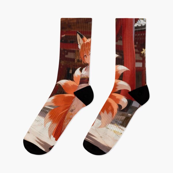 Item preview, Beautiful Nine Tailed Kitsune Anime Girl Shrine Kimono designed and sold by Myanimegirlshop.