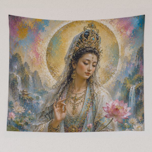 Item preview, Guanyin Goddess of Mercy painting designed and sold by GalleryKauffeld.