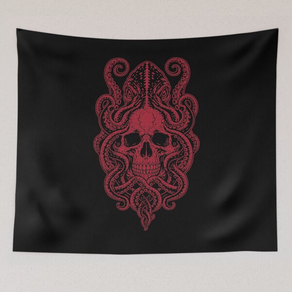 Item preview, Octopus Skull Occult Eldritch Gothic Tattoo Art designed and sold by crouchingpixel.