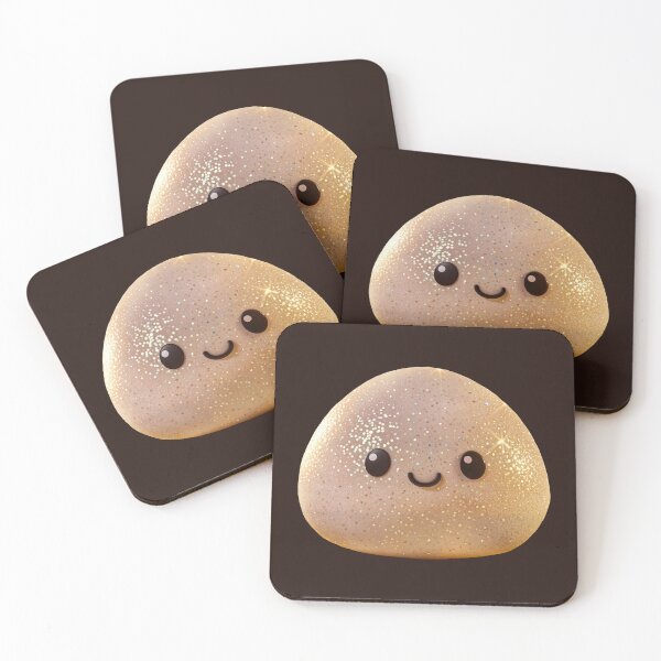 Item preview, Gold Glitter Cream Squishy Dumpling Toy – Photorealistic Kawaii Cutout designed and sold by EmeraldeaArt.