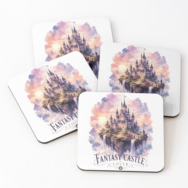 Item preview, Fantasy Castle Lover Sticker | Floating Castle Watercolor Art | Enchanted Fairytale Island Design designed and sold by Moh-nd-Eg.