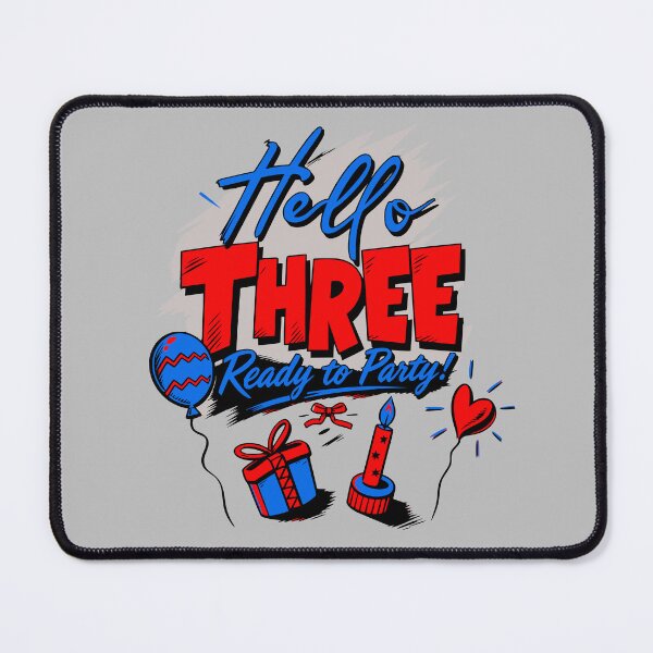 Item preview, Hello Three Ready to Party 3rd Birthday Toddler T-Shirt designed and sold by illeN-Art-World.