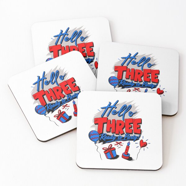 Item preview, Hello Three Ready to Party 3rd Birthday Toddler T-Shirt designed and sold by illeN-Art-World.