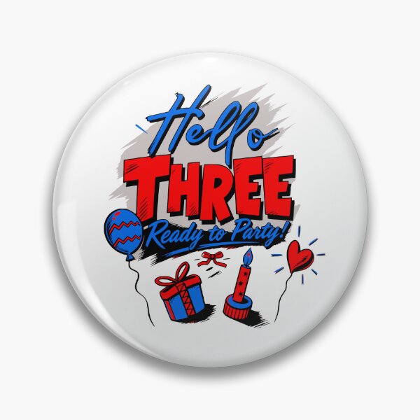 Item preview, Hello Three Ready to Party 3rd Birthday Toddler T-Shirt designed and sold by illeN-Art-World.