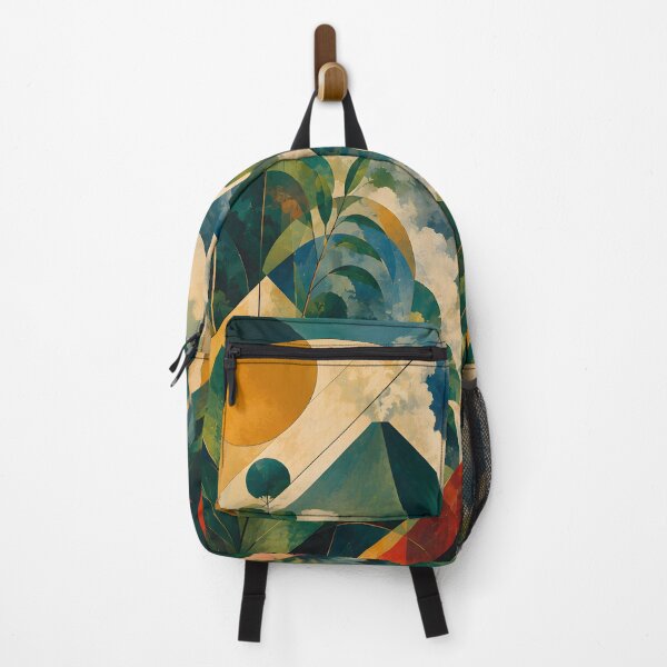 Item preview, Geometric Tropical Mountain Landscape – Mid Century Jungle Art designed and sold by GutyzDesignsES.