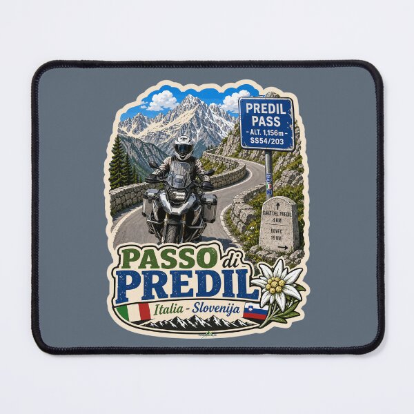Item preview, Predil Pass Passo di Predil Italy Slovenia Motorcycle Sticker TShirt 04 designed and sold by OuterShellUK.