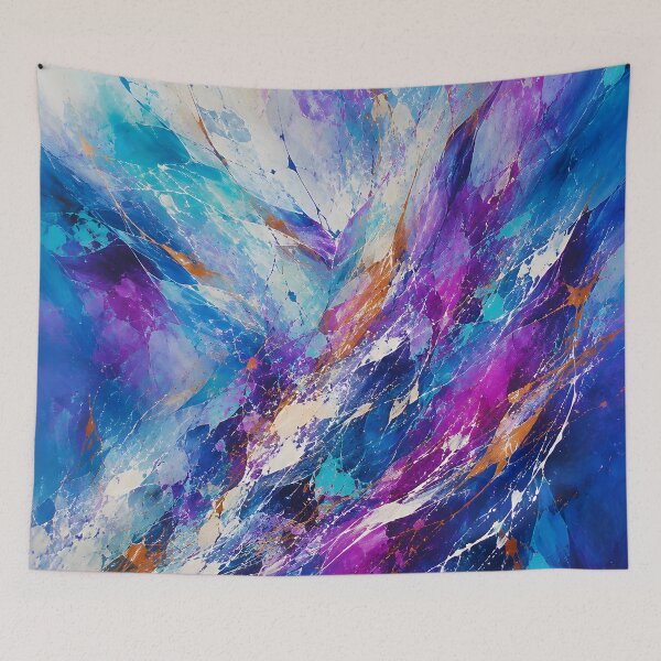 Item preview, Electric Blue and Purple Abstract – Vibrant Color Burst designed and sold by GutyzDesignsES.