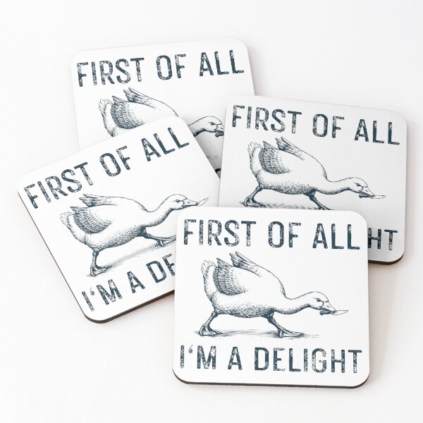 Item preview, Funny Goose With Knife Vintage Engraving | First Of All I'm A Delight designed and sold by artCreativeColony.