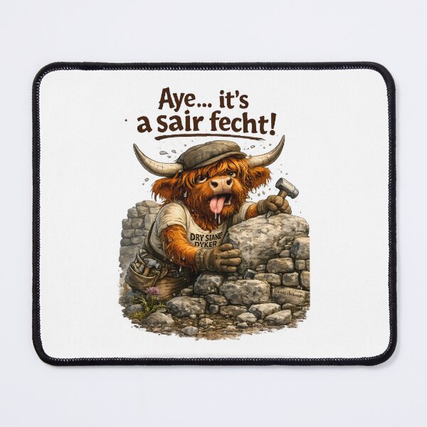 Item preview, Funny Highland Cow Dry Stone Dyker - Scottish Highland Coo Builder designed and sold by SMalcolmDesigns.