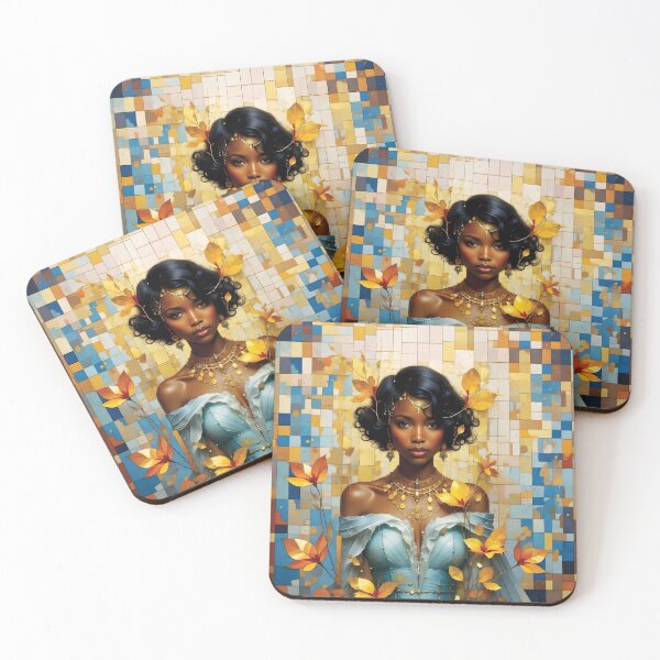 Item preview, The beauty of the 1920s African Queen in blue 2 designed and sold by Lucia Amaris Art.
