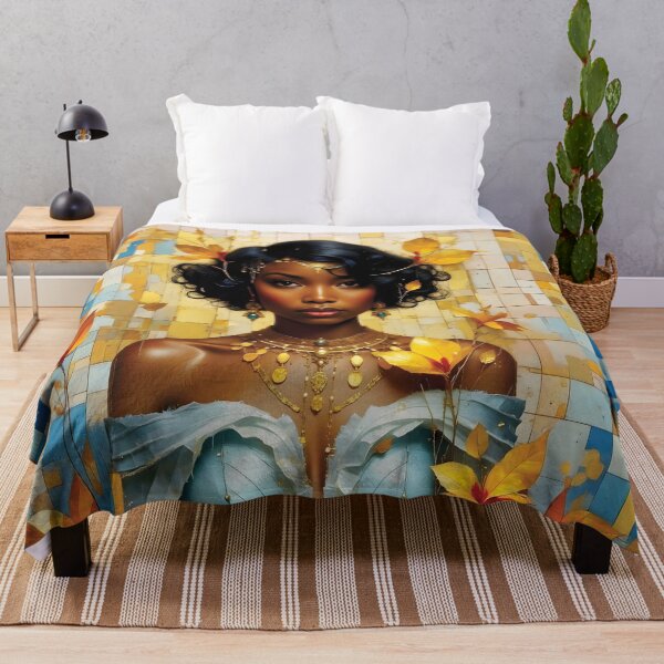 Item preview, The beauty of the 1920s African Queen in blue 2 designed and sold by Lucia Amaris Art.