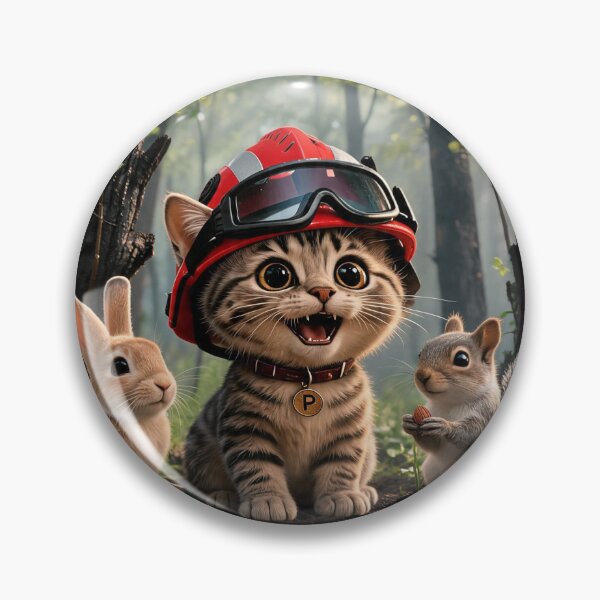 Item preview, Thank you for protecting our home | Firefighter cat & forest animals designed and sold by TitiaDesign.
