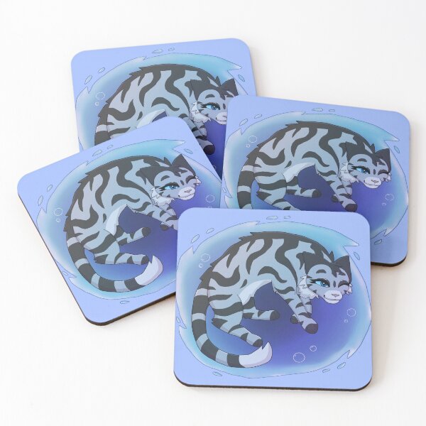 Item preview, Silver Stream Swimming - Fighting Felines designed and sold by HeneryettasArt.